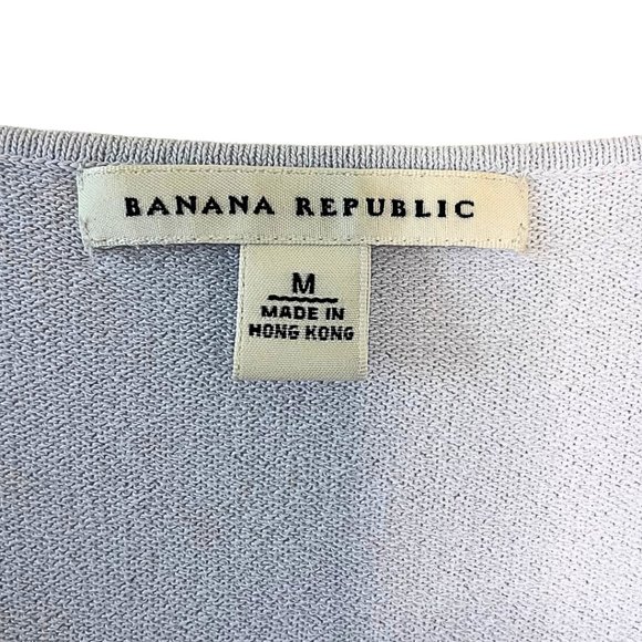 Banana Republic Light Blue Stretch, Sleeveless Top - Picture 4 of 6
